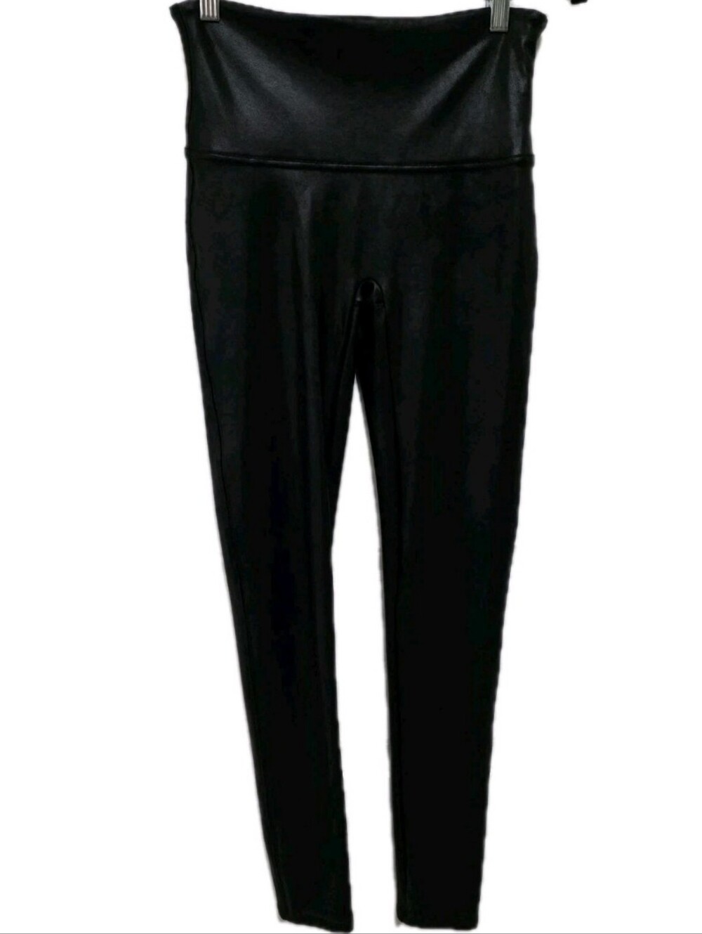 Spanx Women's L Faux Leather Black Leggings Shaping (Flaw)